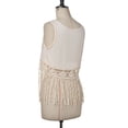 thumbnail image 6 of LEKWK Tank Tops for Women Trendy Hollow Out Tassel Hem Boho Tops Sleeveless Crew Neck Flowy Summer Shirts Fashion Beach Vacation Holiday Clothes, 6 of 8
