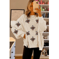 thumbnail image 5 of Festive White Waffle Knit Long Sleeve Pullover - Thanksgiving Turkey Graphic | [ZhiHiMeRi] | (US 12-14)L, 5 of 7