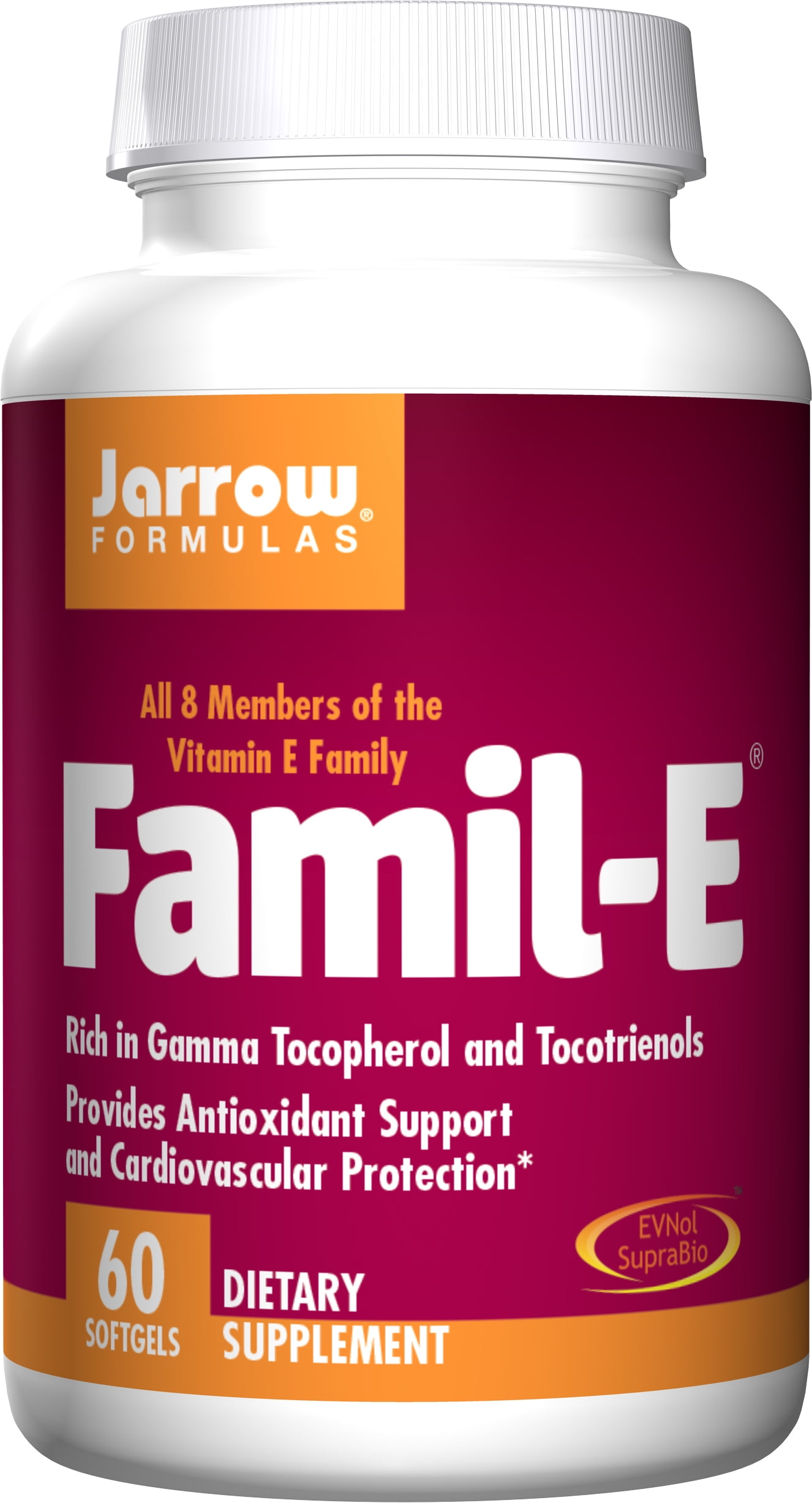Jarrow Formulas Famil-E, Provides Antioxidant Support and Cardiovascular Protection*, 60 Softgels