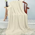 thumbnail image 4 of Lilgiuy 70.86 x 50 in Soft Knitted Throw Bed Blanket for Bedroom with Fringe Tassel, Lightweight Decorative Blankets and Throws, Cozy Warm Blanket for Men and Women, 50"x70.86", White, 4 of 5