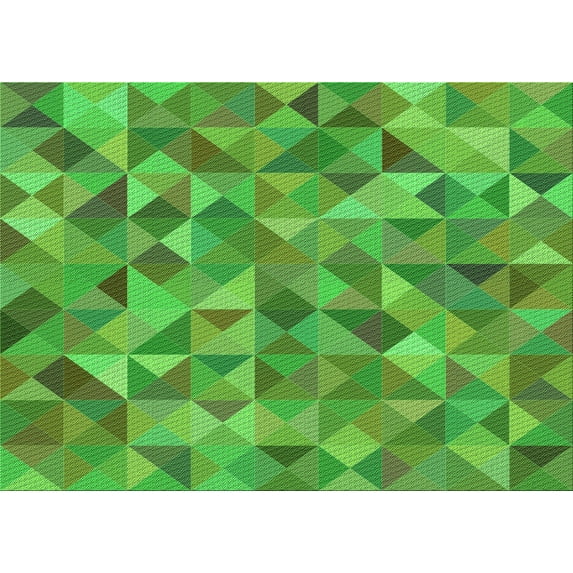 Ahgly Company Indoor Rectangle Patterned Dark Lime Green Area Rugs, 2' x 3'