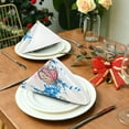 thumbnail image 3 of Coolnut Set of 4 Blue Grass and Butterfly Satin Napkin Square 20 Inches Table Napkins Soft Smooth Decorative Napkins for Wedding Banquet Party Decoration, 3 of 6