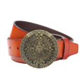 thumbnail image 3 of Correa de Cinturón de material cuero Occidental Biker Gothic Azteca Hebilla de Cinturón Accesorio - marrón Colco Western Cowboy Belt, 3 of 8