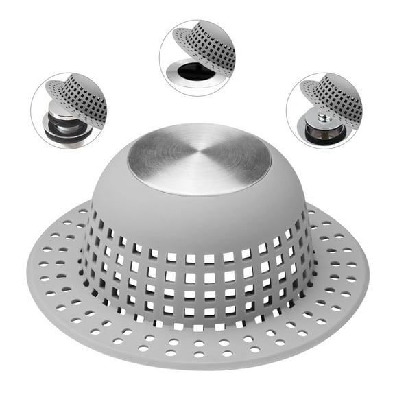 Shower Drain Hair Catcher, Bathtub Drain Cover Foldable Silicone Shower & Tub Protector for Pop-Up & Regular Drains