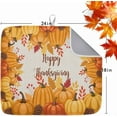 thumbnail image 7 of Happy for Kitchen Counter Fall Pumpkin Vintage Linen Farmhouse Super Absorbent Microfiber Coffee Bar Mat Reusable Washable Dish Drainer Rack Mat, 1 Pack, Orange (Pack of 1), 7 of 7