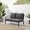 Charcoal, variant on Clark Outdoor Metal Sectional Left Side Loveseat Charcoal/Matte Black