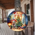 thumbnail image 3 of Merry Christmas Australian Cattle Dog Santa Hat Xmas Tree Winter Holiday Round Wood Sign Heeler Lover Gifts Hanging Wall Home Decor - 01013, 3 of 5