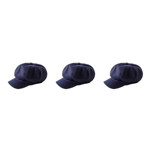 Qarigey Gorras con visera Retro Moda Estilo de ocio Boina de lana Sombreros octogonales Fácil de combinar Diseño de visera Sombrero Verde tibetano Verde tibetano 3piezas Qarigey CBP221412