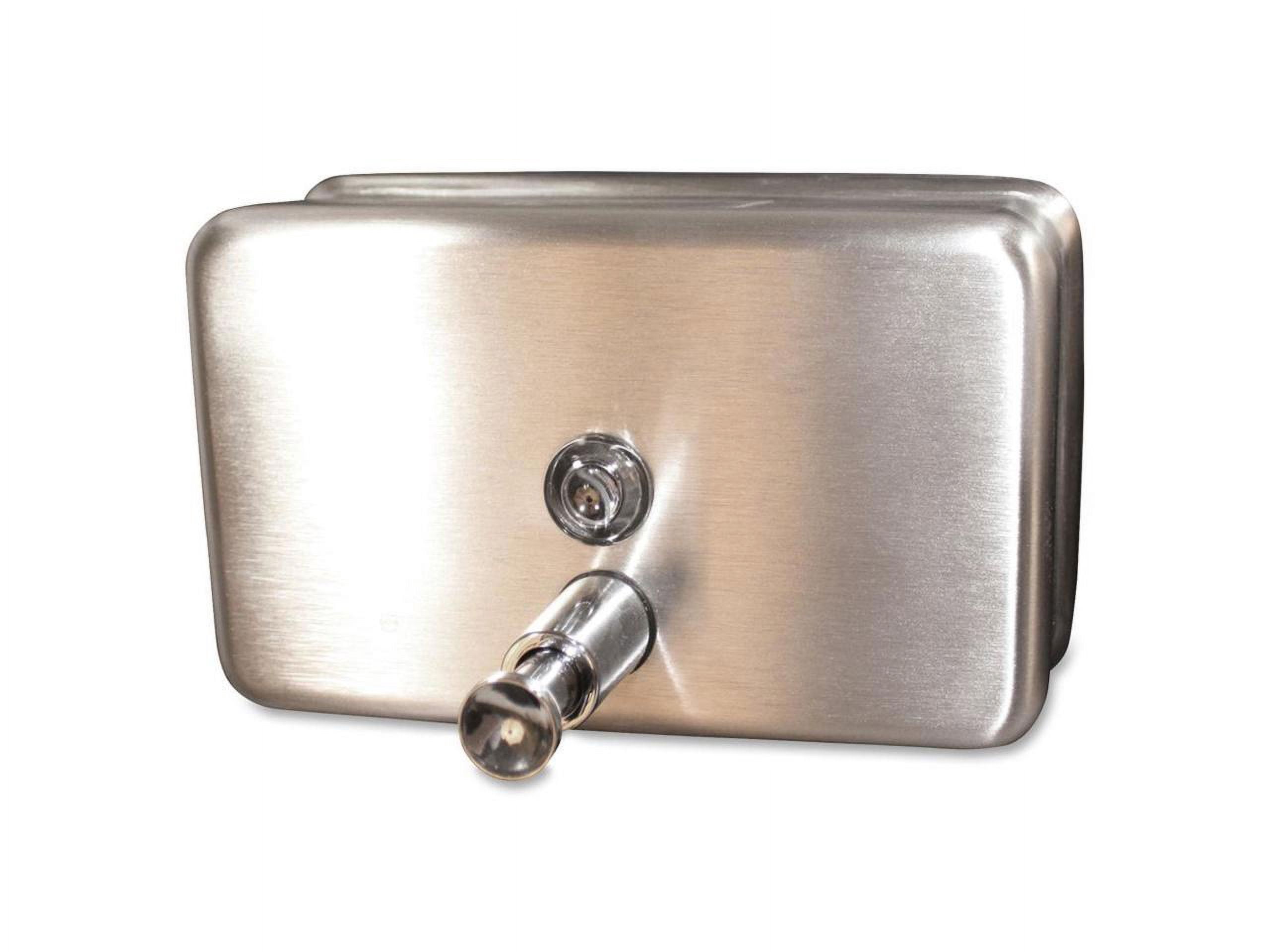 Genuine Joe Stainless 40oz Soap Dispenser - Manual - 1.25 quart Capacity - Stainless Steel - 1Each