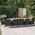 thumbnail image 1 of vidaXL 13 Piece Garden Dining Set with Cushions Black, 1 of 1