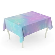 SIDONKU Magic Rainbow Mesh Girlie Universe in Princess Colors Fantasy Tablecloth Table Desk Cover Home Party Decor 60x84 inch