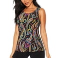 thumbnail image 1 of Balery Watercolor Romantic Paisley Camiseta sin mangas estampada ligera para mujer, tops de entrenamiento sin mangas, camisetas de yoga transpirables de secado rápido.-Small, 1 of 7