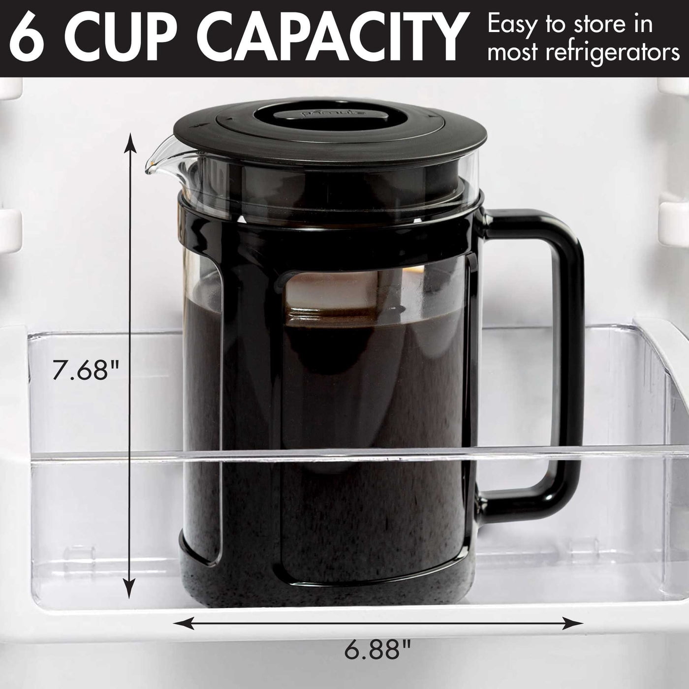 Primula Logan 1.6 qt Black/Clear Cold Brew Coffee Maker