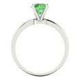 thumbnail image 4 of Clara Pucci 14K White Gold Solid Gold Green Solitaire Anniversary Ring for Women - 1 cttw Round Cut, 4 of 8