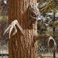 thumbnail image 3 of 3Pcs/Set Bark Sculpture Ghost Facial Design Weather Resistance Resin Whimsical Paw Bark Statue Halloween Decorations, 3 of 10