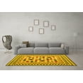 thumbnail image 3 of Ahgly Company Indoor Round Abstract Yellow Contemporary Area Rugs, 3' Round, 3 of 4