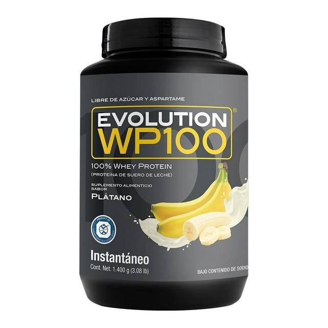 Proteína suero de leche WP100 sabor Plátano Evolution Nutraceutical Bote de 1400g