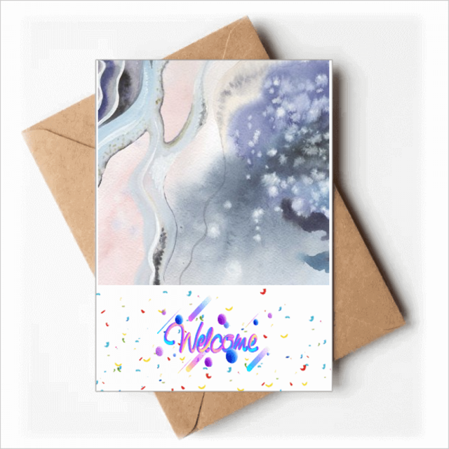 Ink Watercolor Shading Welcome Back Greeting Cards Envelopes Blank
