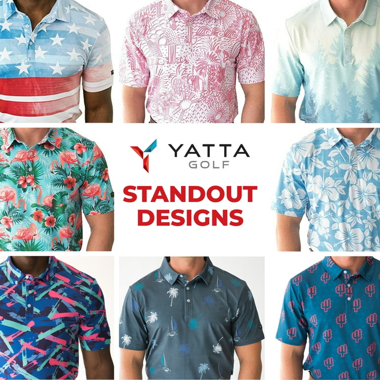YATTA GOLF Standout Performance Golf Polo Shirts – Men's – Vibe Maikai'i –  S 