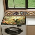 thumbnail image 4 of ZIATUBLES Hummingbird Flower Dust Cover for Washer Dryer Top Soft Washing Machine Top Prtotector Mat for Laundry Room Heat-Resistant Kitchen Pad, 24" x 19.7", 4 of 7