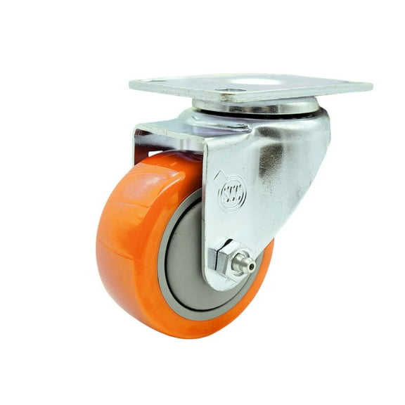 3 Inch Orange Polyurethane Wheel Swivel Top Plate Caster Service Caster Brand