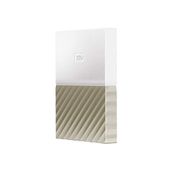 WD My Passport Ultra WDBTLG0010BGD - Hard drive - encrypted - 1 TB - external (portable) - USB 3.0 - 256-bit AES - white-gold
