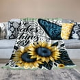 thumbnail image 2 of JRXY Flannel Fleece Blanket Sunflower Faith Love Hope Family (Light Brown, Bright) - Soft, Cozy, and Versatile White, 2 of 6