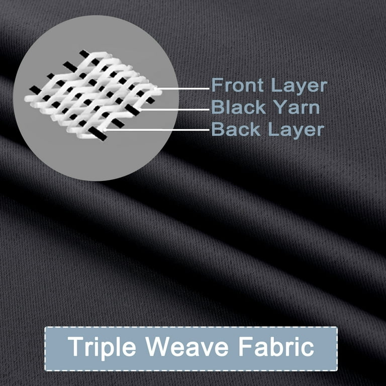 OVZME Blackout Curtains, 40"W x 84"L, Black, Set of 2 photo 4