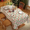 thumbnail image 3 of SASTYBALE Christmas Tablecloth Rectangle Vinyl with Flannel Backing, Buffalo Plaid Snowflake Print, Waterproof & Heavy Duty Plastic Table Cover for Dining, Party, Holiday, 3 of 7