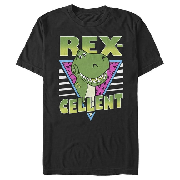 Men's Toy Story Rex-cellent '90s Vibe Graphic Tee Black X Large