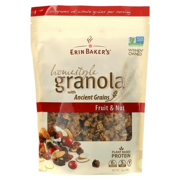 ERIN BAKERS, GRANOLA HMSTYL FRT & NUT, 12 OZ, (Pack of 6)