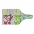 thumbnail image 1 of Ballet Cutting Board, Pointe Shoes Ballerina Woman Feet Classic Slippers View on Floral Leaves Background, Decorative Tempered Glass Cutting and Serving Board, in 3 Sizes, by Ambesonne, 1 of 2