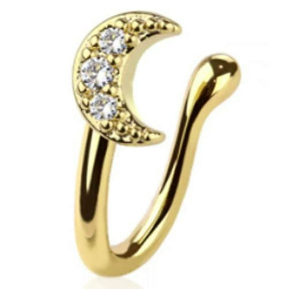 Crescent Moon Shape Nose Clip On Faux No piercing needed Nose Ring