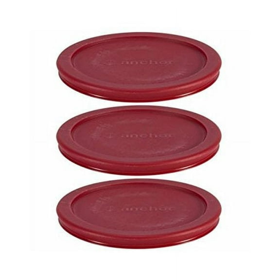 Classic Round Food Storage Replacement Lids, Red, 4 Cup, Set of 3