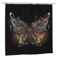 thumbnail image 1 of JOOCAR Waterproof Shower Curtains Sets for Bathroom Accessories with Creativity Art Black Colorful Butterfly Printed,Beautiful Wide Fabric Toilet Curtain for Bathtub 72X72 Inch with 12 hooks, 1 of 7