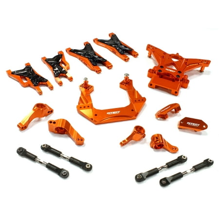 Rc Traxxas Nitro Cars Integy RC Toy Model Hop-ups C25482ORANGE Billet Machined Suspension Kit for Traxxas 1/10 Nitro Slash 2WD ()