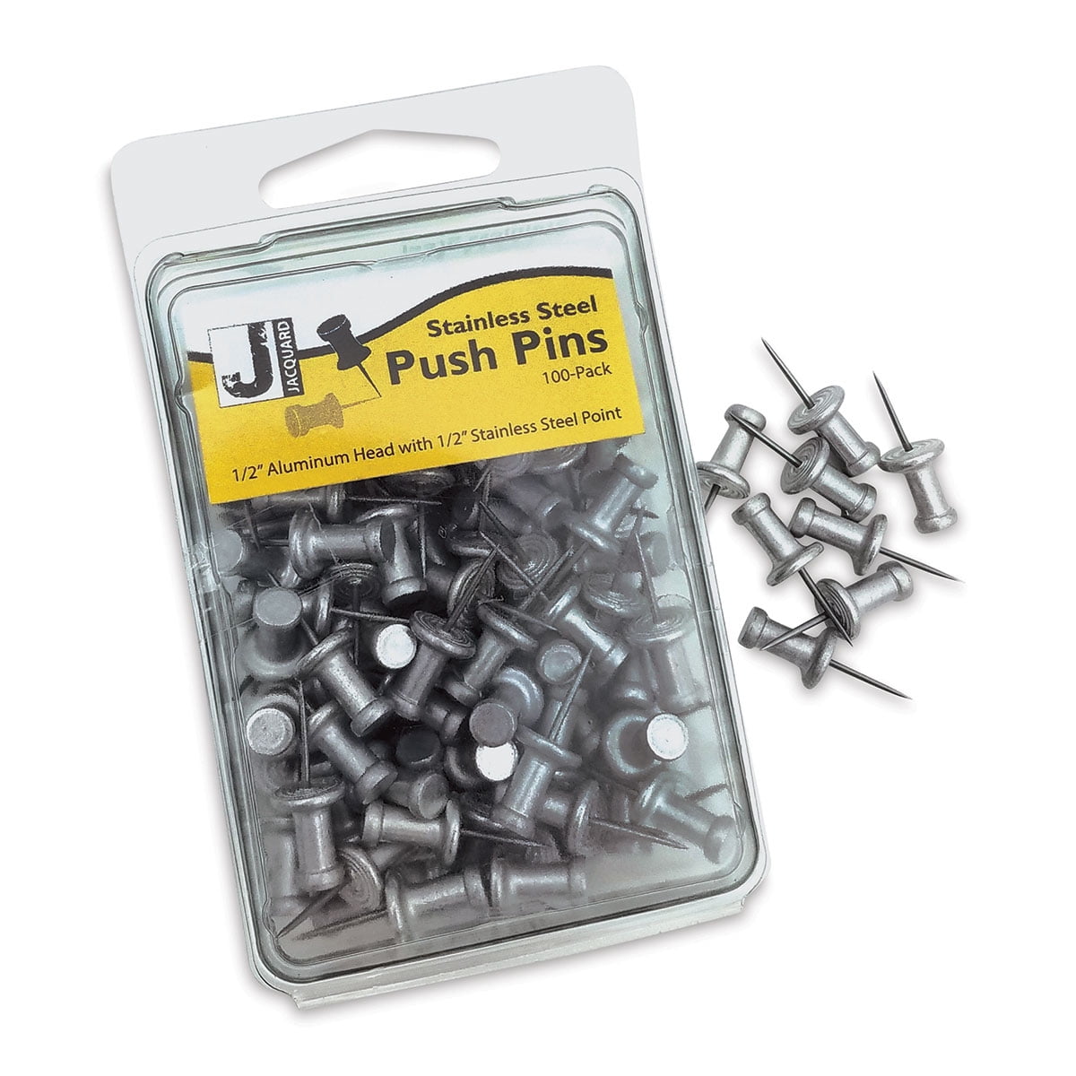 Jacquard Stainless Steel Push Pins Box of 100