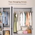 thumbnail image 4 of 4 Door Armoire Wardrobe Closet with 2 Drawers,Adjustable Shelves & Hanging Rods,63" W Wood Clothes Cabinet Organizer for Bedroom,White, 4 of 8