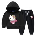 thumbnail image 3 of Hello Kitty-Conjunto de suéter con capucha para niños, Tops estampados bonitos, ropa cálida de lana a la moda para niñas, Otoño e Invierno, 3 of 5