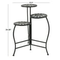 thumbnail image 3 of DecMode 18" x 18" x 24" 3 Tier Black Metal Folding Plantstand with Sun Face Cutouts, 3 of 10