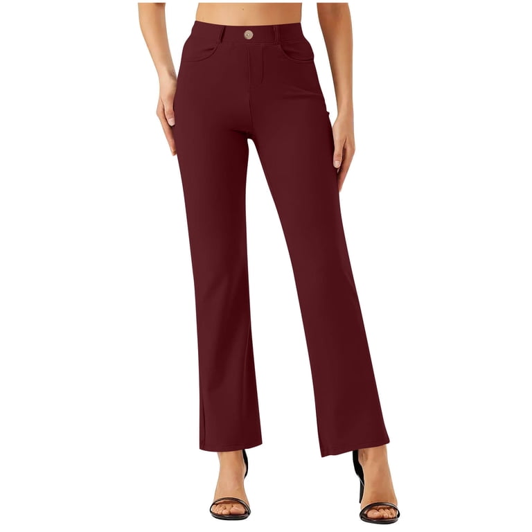 Ladies Work Pants Business Casual Women's Stretchy Dress Pants with Pockets Tall Boot Cut High Waist Regular Yoga Trousers for Office Work Business Wine L - Walmart.com Ladies Work Pants Business Casual Women's Stretchy Dress Pants with Pockets Tall Boot Cut High Waist Regular Yoga Trousers for Office Work Business Wine L - Walmart.com