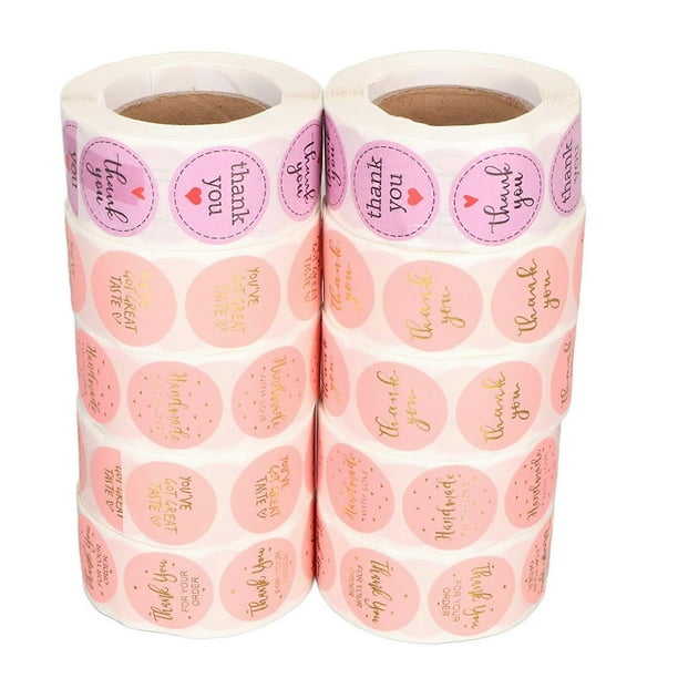 10 Rolls Thank You Stickers Self Adhesive 500Pcs Per Roll Widely Used Thank You Labels for Party Wedding Packaging