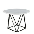 thumbnail image 1 of Ramona White Marble Top Round Bronze Metal Base Dining Table, 1 of 4