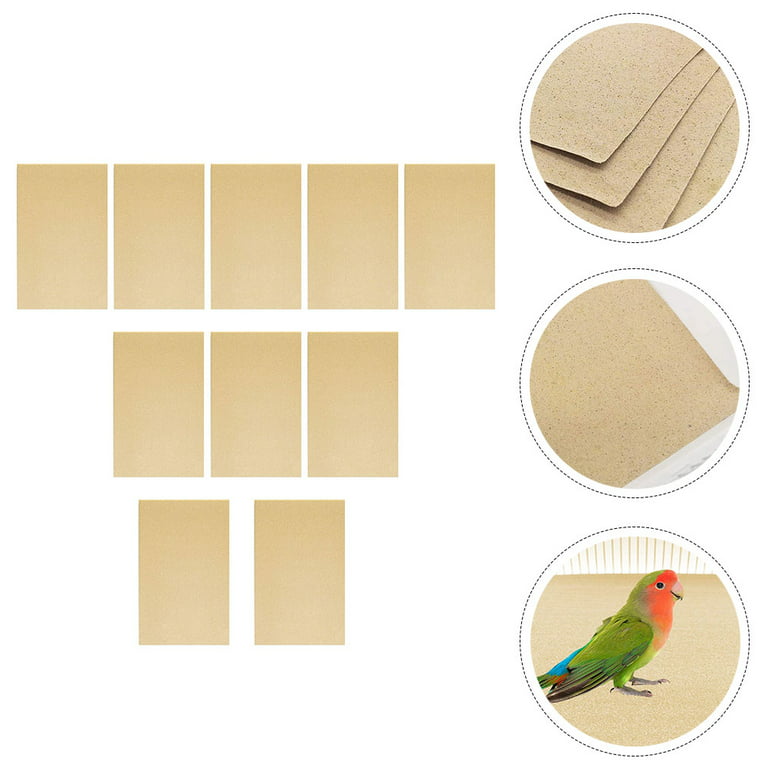 NUOLUX 10Sheets Bird Cage Liners Sandpapers Disposable Parrot Bird Cage  Cushion Pad Mat 