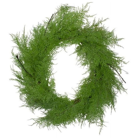 24 in. Brown & Green Cedar Christmas Wreath - Unlit