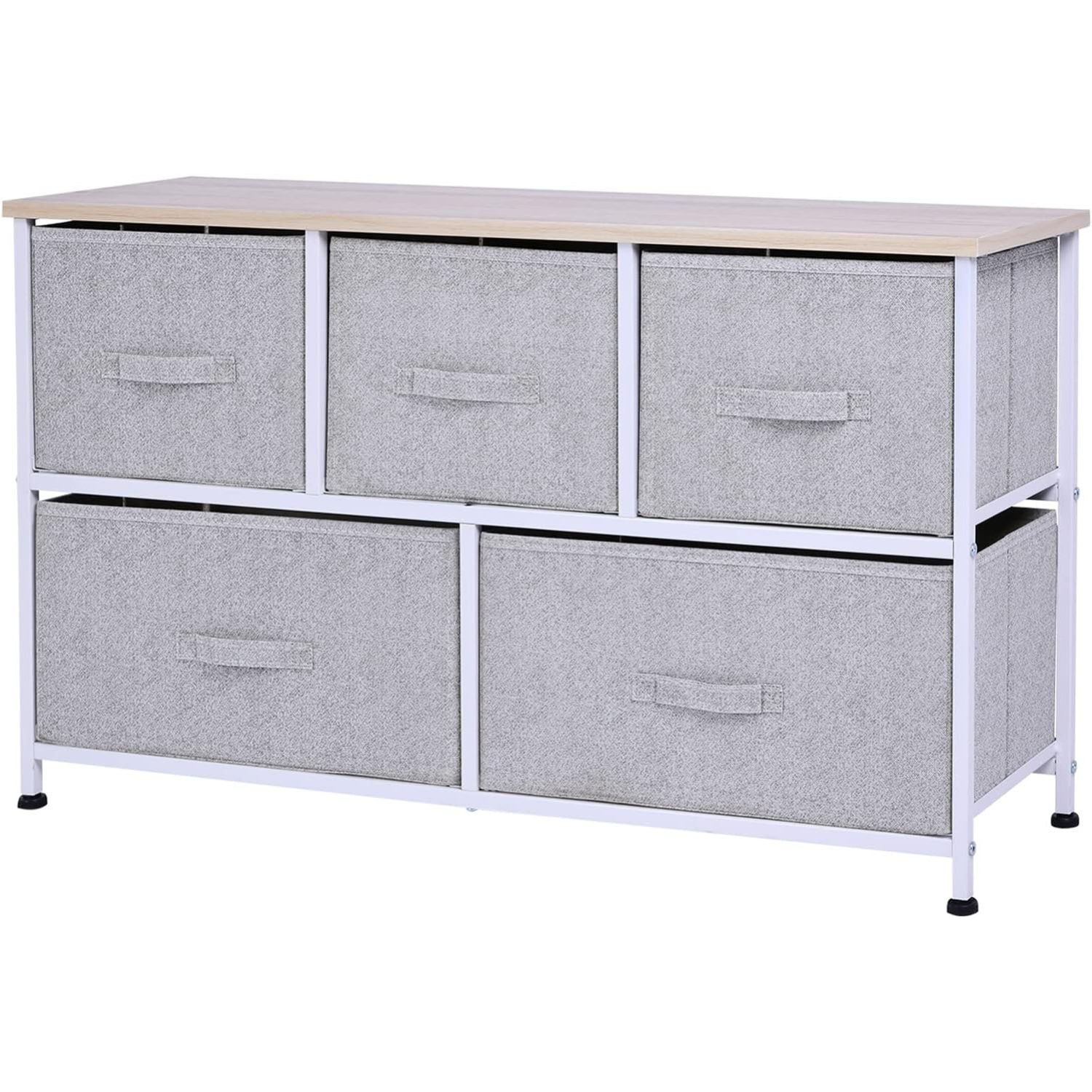 WBTAYB 40" L 5 Drawer Horizontal Storage Cube Dresser Unit Bedroom