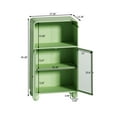 thumbnail image 4 of 45.28" H Storage Cabinet, Bathroom Floor Cabinet with Glass Door and Shelves, Freestanding Display Storage Cabinet for Bathroom, Living Room, Kitchen, Home Office,Green, 4 of 12
