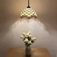 thumbnail image 3 of Tiffany Pendant Lights Beige Stained Glass 12-Light LED Bulb Included Fixture, 3 of 6