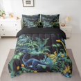thumbnail image 2 of Feelyou Kawaii Cartoon Dinosaur Twin Bedding Sets 7-Piece, Jungle Leaf Botanical Bedding Comforter Set, Cute Animal Theme Reversible Sheet Sets, Lightweight Room Decor, 2 of 7