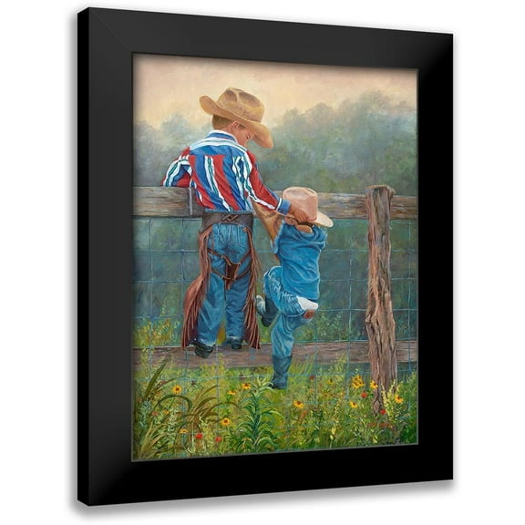 Dudley, June 12x14 Black Modern Framed Museum Art Print Titled - Cowboy Up